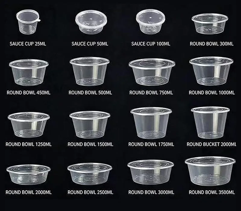 Custom disposable food container shapes and capacities